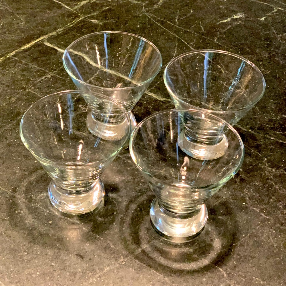 HEAVY BASE MARTINI | Set of 4 | Martini/Cocktail Glasses